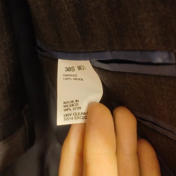 Strong Suit 38S 31w charcoal plaid slim fit tailored soft tailoring 100% wool - Picture 4 of 13